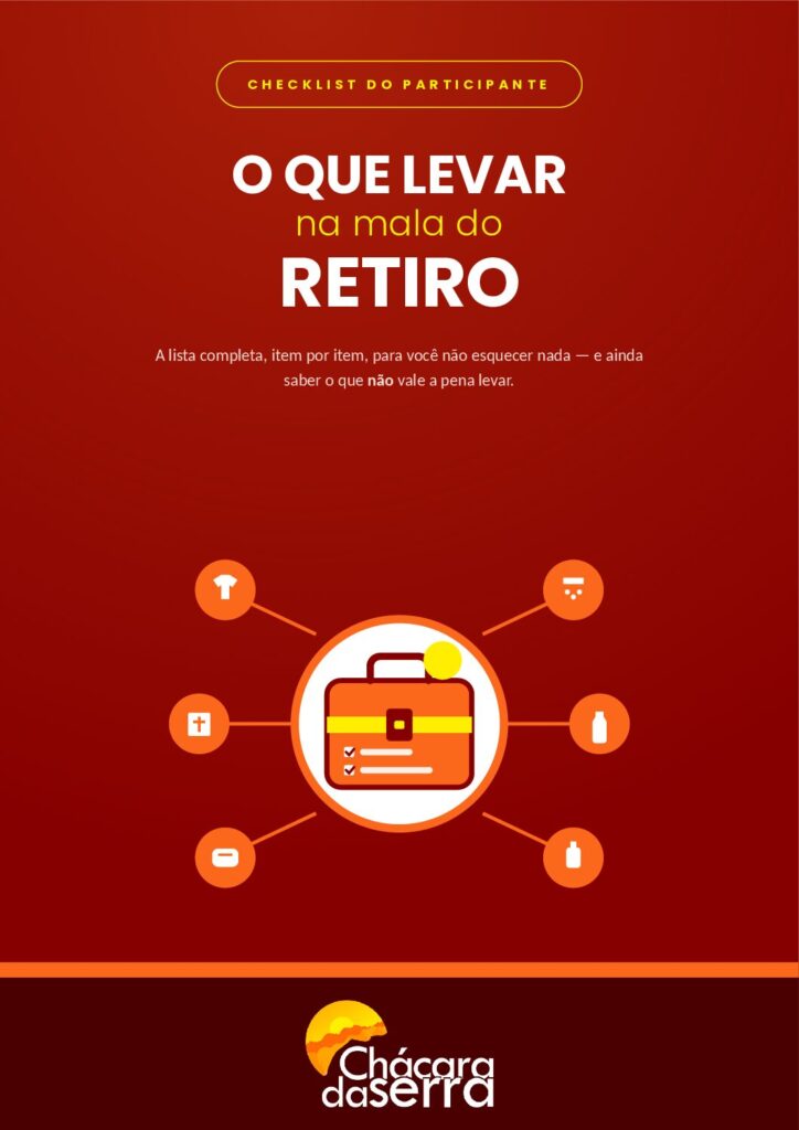 Capa do checklist O que levar na mala do retiro, da Chácara da Serra