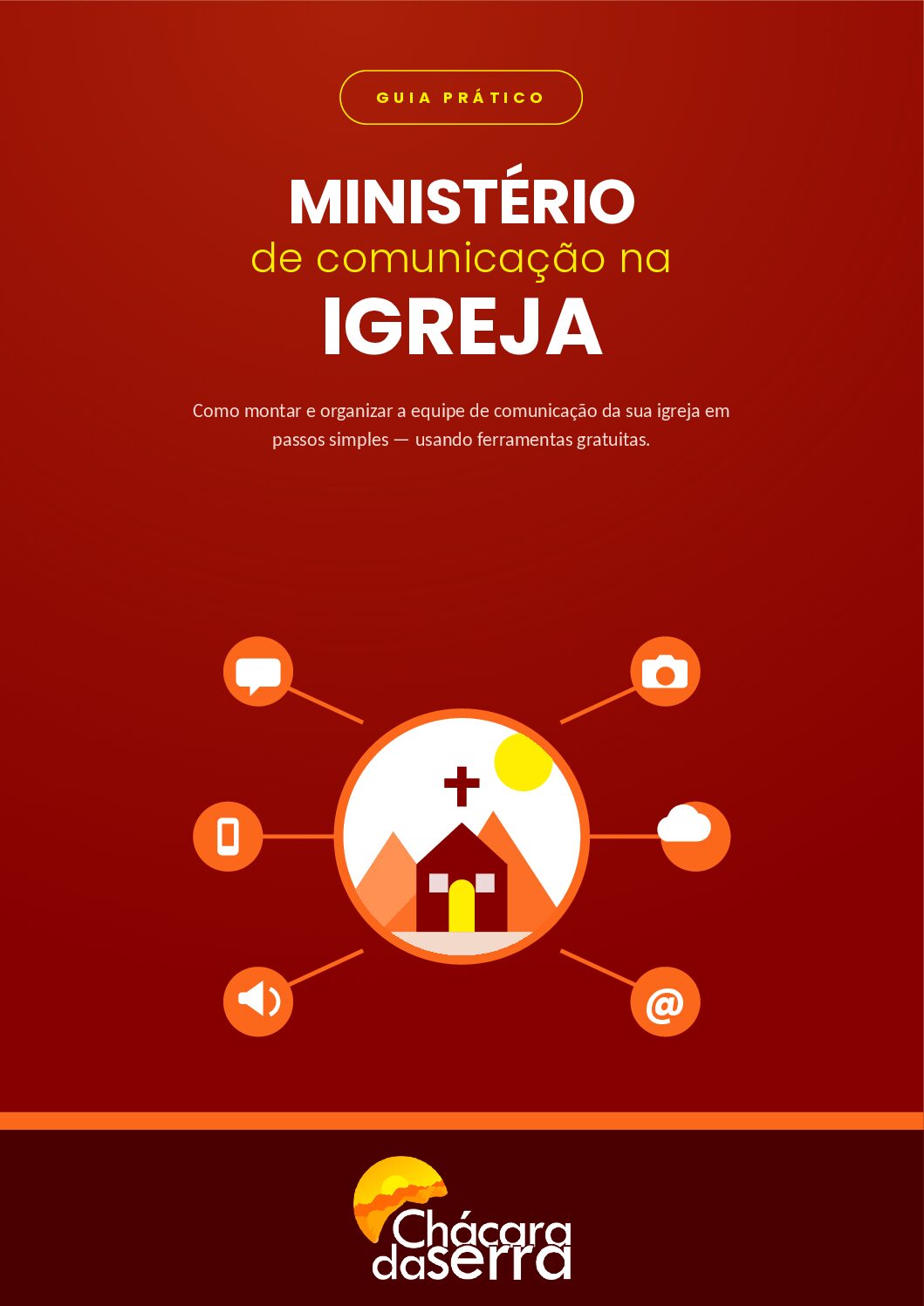 Capa do e-book Ministério de comunicação na igreja, da Chácara da Serra