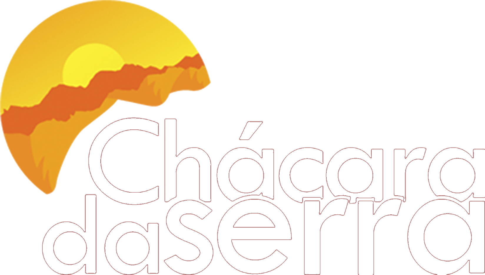 Logomarca negativa da Chácara da Serra, com logotipo branco