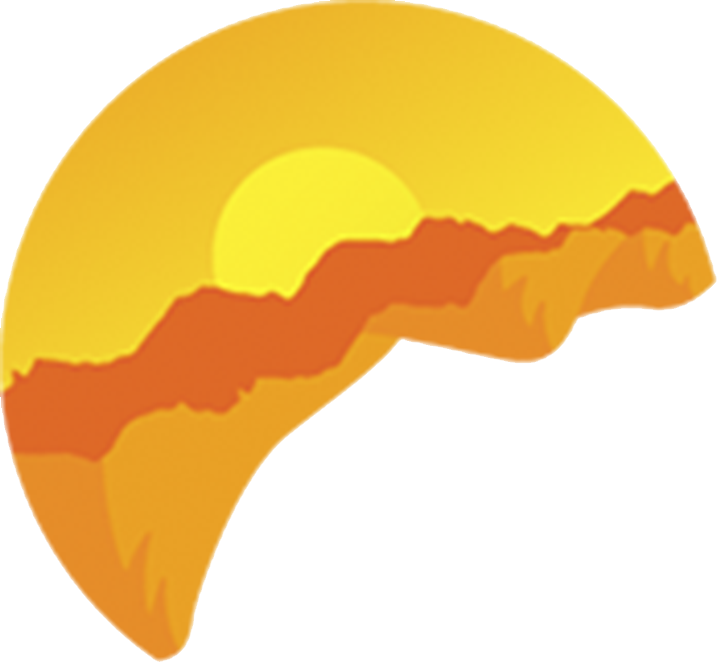 Símbolo da Chácara da Serra: sol nascendo sobre a serra