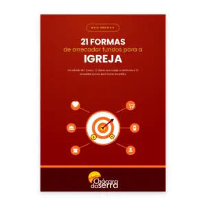 Capa do e-book 21 formas de arrecadar fundos para a igreja, da Chácara da Serra