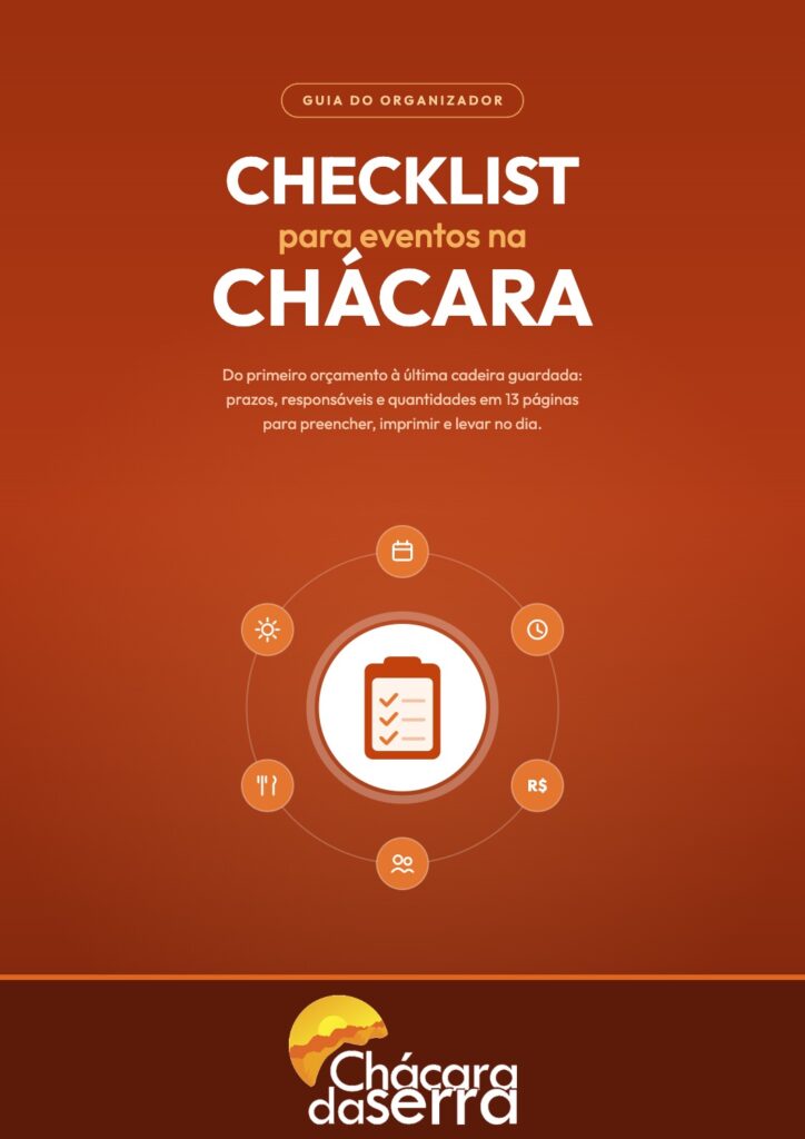 Capa do Checklist para eventos na Chácara da Serra