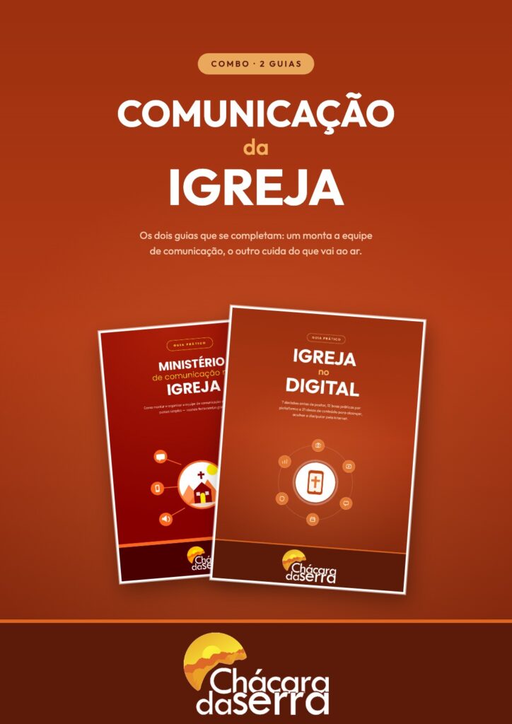 Capa do combo Comunicação da Igreja, com os dois guias da Chácara da Serra
